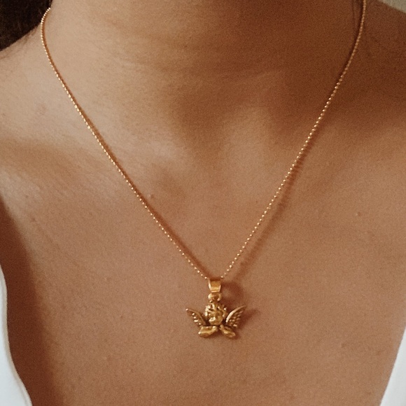 no brand Jewelry - r e s t o c k e d | angel gold necklace👼🏻